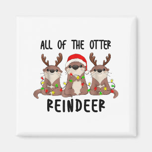 Weihnachtsotter süß alle Otter-Rentiere  Magnet