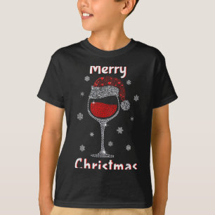 Weihnachtsoutfit Frauen Wein Glas Lustiges Weihnac T-Shirt