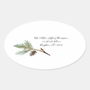 Weihnachtsovaler Adressen-Aufkleber - Ovaler Aufkleber