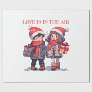 Weihnachtspaar - Liebe liegt in der Luft Geschenkpapier