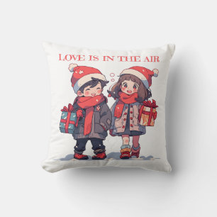 Weihnachtspaar - Liebe liegt in der Luft Kissen