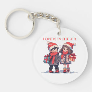 Weihnachtspaar - Liebe liegt in der Luft Schlüsselanhänger