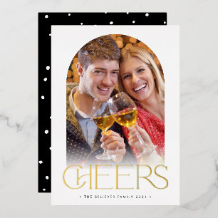 WEIHNACHTSPAAR moderne bogen foto JUBEL overlay Folieneinladung