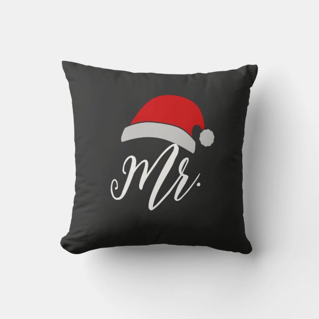 Weihnachtspaare Herren & Weihnachtsmannmütze Desig Kissen (Vorderseite)