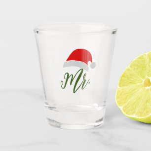 Weihnachtspaare Herren & Weihnachtsmannmütze Desig Schnapsglas