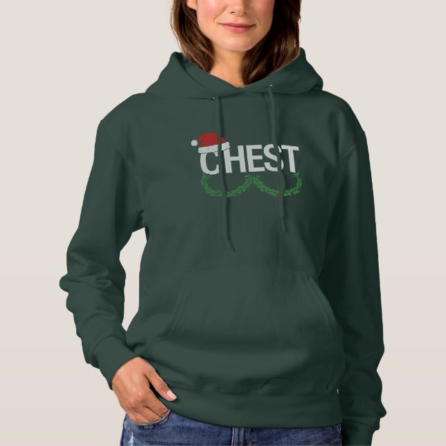 Weihnachtspaare Matching Chest and Nuts Xmas Hoodie (Vorderseite)