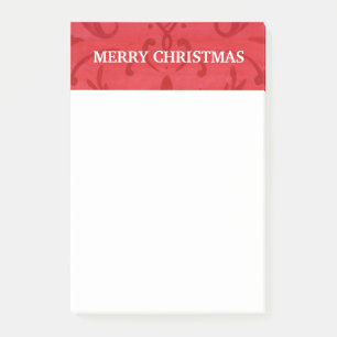 Weihnachtspads Post-it Note Pads Red Damask Klebezettel