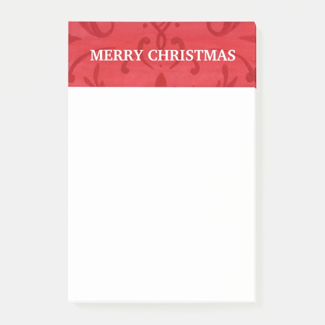 Weihnachtspads Post-it Note Pads Red Damask Klebezettel (Vorderseite)