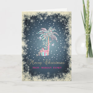 Weihnachtspalme,Schnee,Geschenk Feiertagskarte