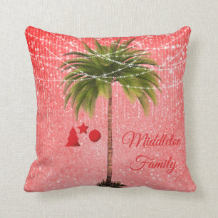 Weihnachtspalme Tree Glitzer Tropische Lichter Kissen