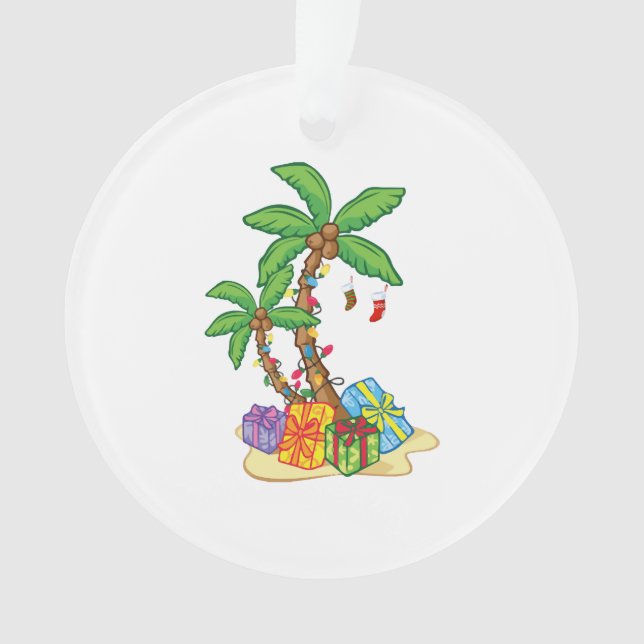 Weihnachtspalme tropische Xmas Kokospalmen Lichter Ornament (Vorderseite)