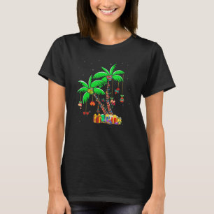 Weihnachtspalme tropische Xmas Kokospalmen Lichter T-Shirt