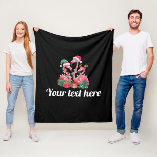 Weihnachtspalmen-Flamingo personalisierte Weihnach Fleecedecke