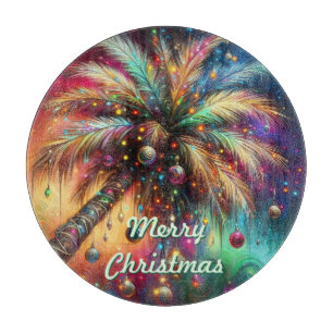 Weihnachtspalmenbaum Tropischer Strand Personalisi Schneidebrett