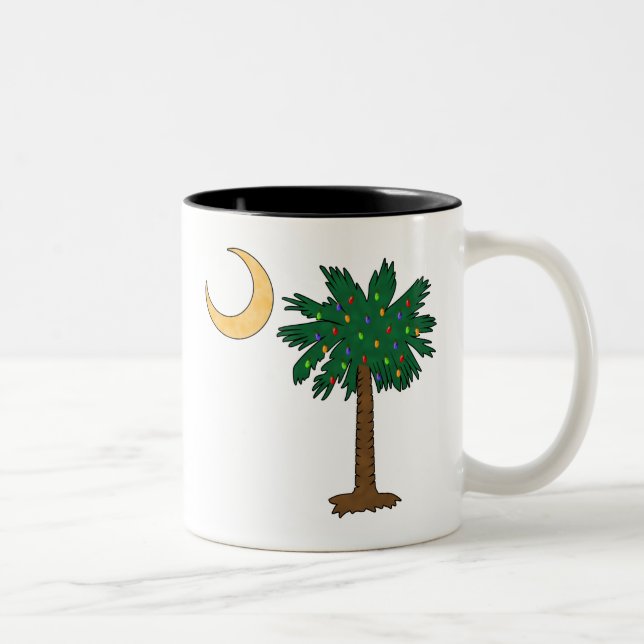 WeihnachtsPalmetto Zweifarbige Tasse (Rechts)