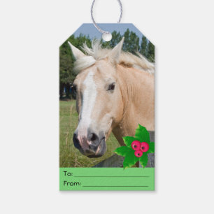 Weihnachtspalomino-Pferde-u. Geschenkanhänger