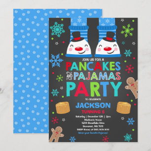 Weihnachtspancakes und Pajamas Einladung Snowman