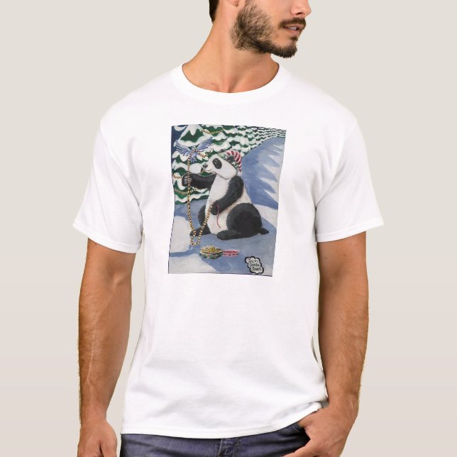 Weihnachtspanda-Bär durch Toni Donelow Stewart T-Shirt (Vorderseite)