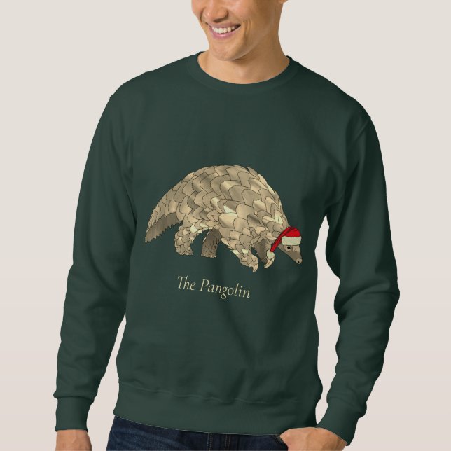 Weihnachtspangolin gefährdet Tierschutz Sweatshirt (Vorderseite)