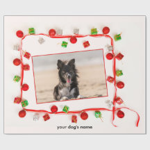 Weihnachtspapier an der Grenze Collie