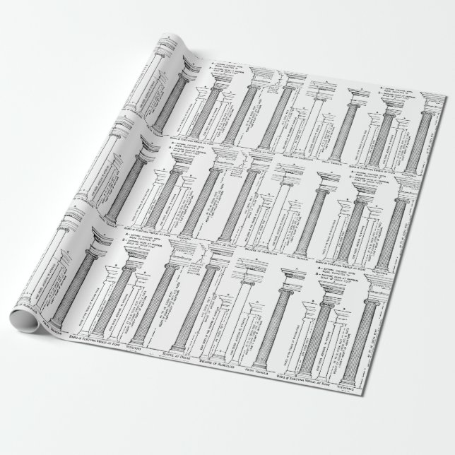 Weihnachtspapier der klassischen Architektur Geschenkpapier (Ungerollt)
