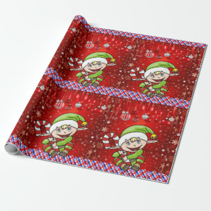 Weihnachtspapier-Elf Geschenkpapier