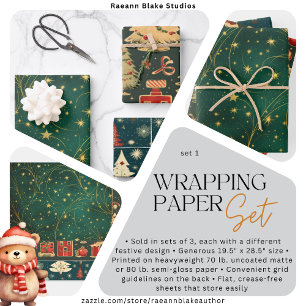 Weihnachtspapier Flachblatt-Set 1 Geschenkpapier Set