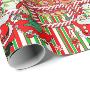Weihnachtspapier Frau Claus Santa Geschenkpapier