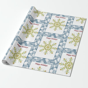 Weihnachtspapier Frohe Feiertage Schneeflocken Geschenkpapier