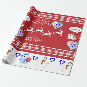 Weihnachtspapier Frohe Weihnachten Glückliches Neu Geschenkpapier