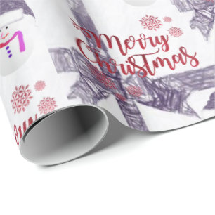 Weihnachtspapier Frohe Weihnachten Schneemann Geschenkpapier