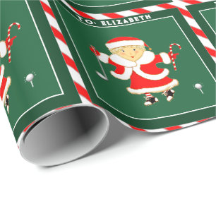 Weihnachtspapier für Golferinnen Geschenkpapier