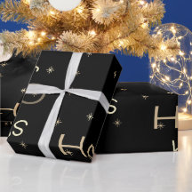Weihnachtspapier für Schwarz und Gold