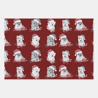 Weihnachtspapier für Tierfreunde Geschenkpapier Set