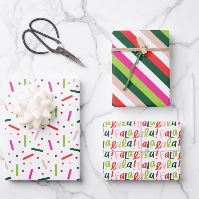 Weihnachtspapier Geschenkpapier Set (Vorderseite)