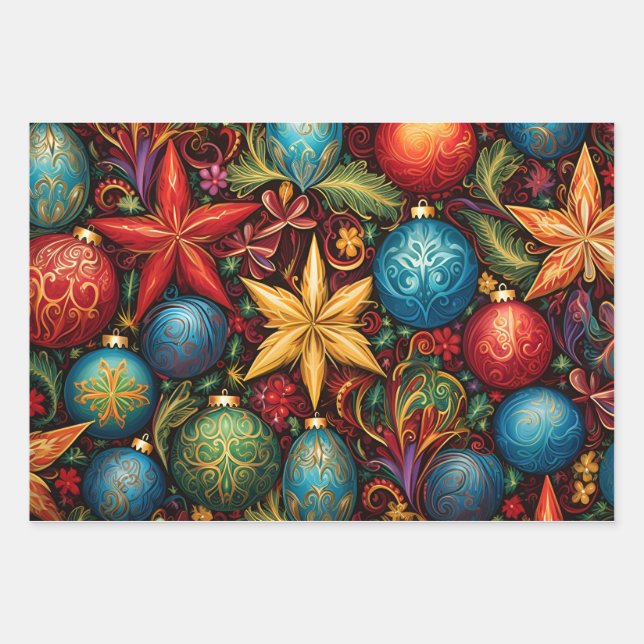 Weihnachtspapier Geschenkpapier Set (Vorderseite)