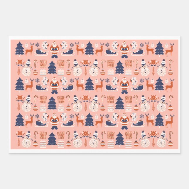 Weihnachtspapier Geschenkpapier Set (Vorderseite)