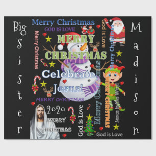 Weihnachtspapier große Schwester Geschenkpapier Je