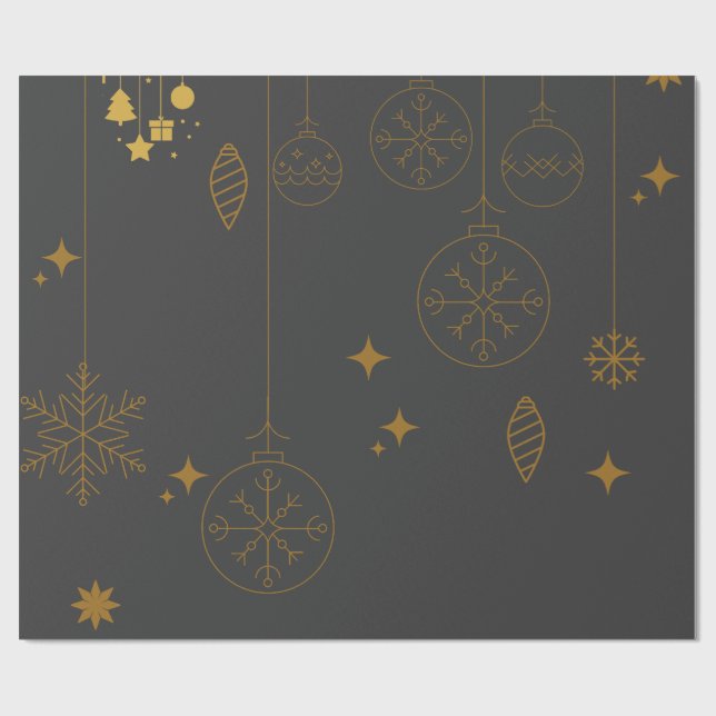 Weihnachtspapier, Grün- und Goldgeschenke Geschenkpapier (Flach)