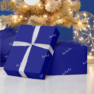 Weihnachtspapier ho ho ho männlich blau geschenkpapier