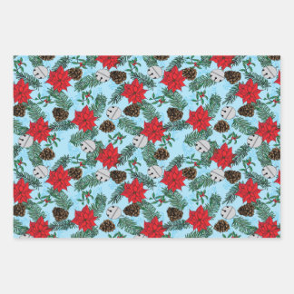 Weihnachtspapier in Blau Geschenkpapier Set