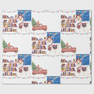Weihnachtspapier Lama Geschenkpapier