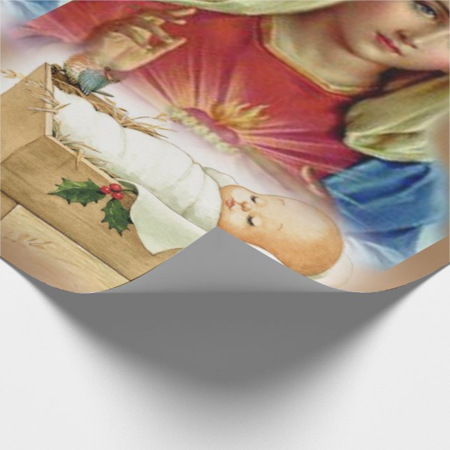 Weihnachtspapier Mary Baby Jesus Geschenkpapier (Ecke)