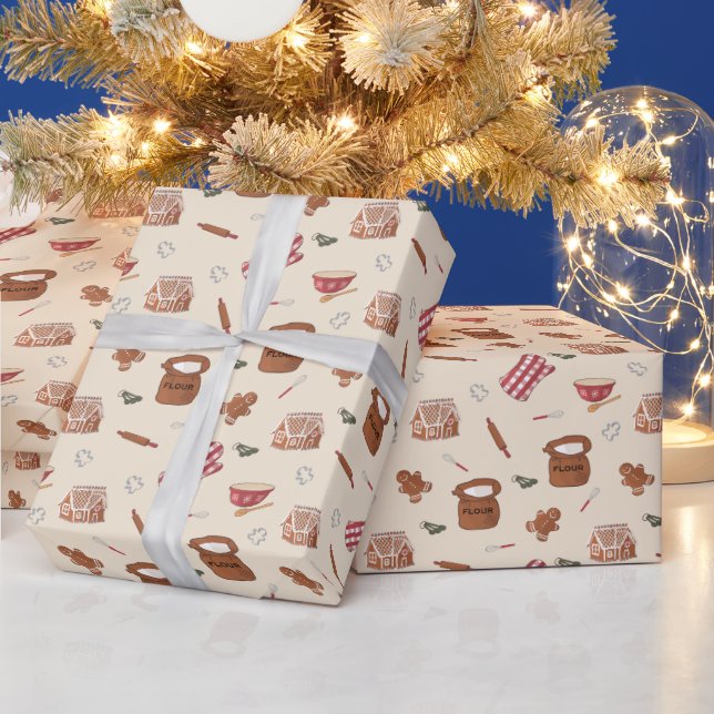 Weihnachtspapier mit Backmuster Geschenkpapier (Feiertage)