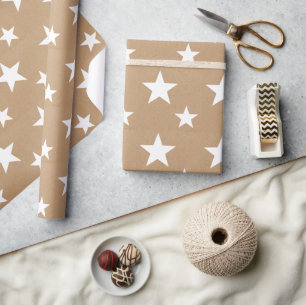 Weihnachtspapier mit einfachen Sternen Geschenkpapier