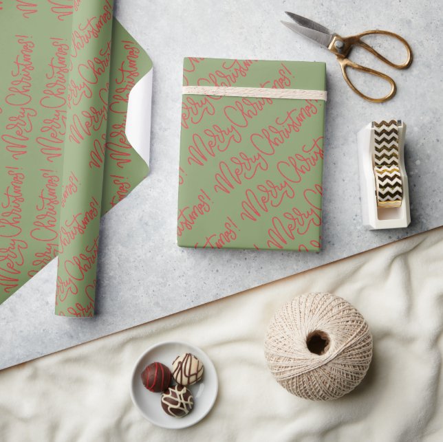 Weihnachtspapier mit festem Skript Geschenkpapier (Kunsthandwerk)
