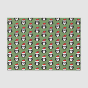 Weihnachtspapier mit lustigem Santa Pinguin Seidenpapier