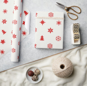 Weihnachtspapier mit rotem Muster Geschenkpapier