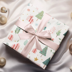 Weihnachtspapier mit skurrilem Pastellmuster Geschenkpapier