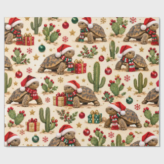 Weihnachtspapier mit Wüsten-Schildkröten Geschenkpapier